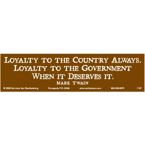 LOYALTY TO THE COUNTRY Bumper Sticker
